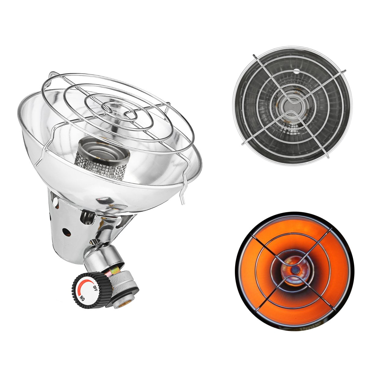 Kuinayouyi Outdoor Heat Cooker Gas Heater Camping Heating Aluminum Alloy Portable Camping Tent Portable Gas Heater Stove Tent Accessories